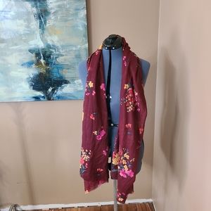 Merlot scarf with floral print